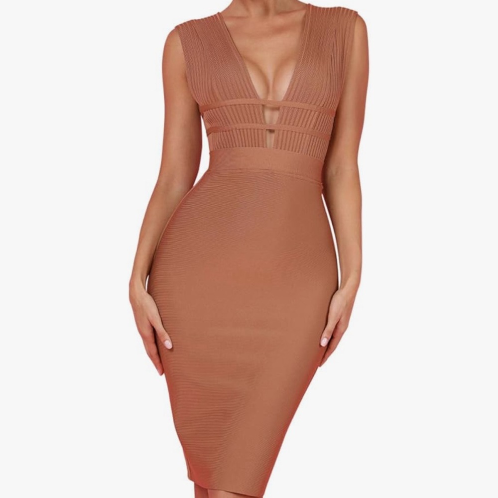 Amazon Women's Tan Bodycon Dress